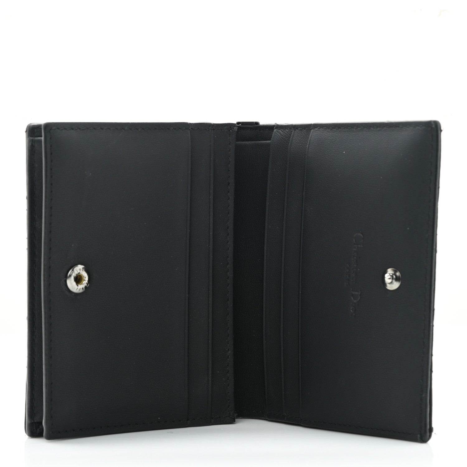 Christian Dior Lambskin Cannage Mini Lady Dior Wallet Black 5 of 7