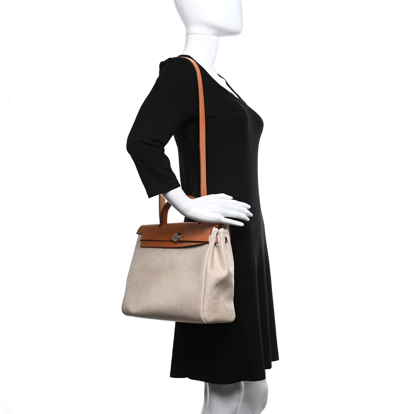 Toile Vache Calfskin Herbag 30 PM Natural