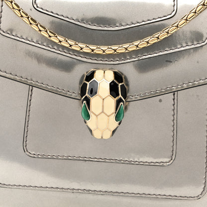 Bulgari Metallic Calfskin Small Serpenti Forever Snake Strap Crossbody Bag Silver 9 of 14