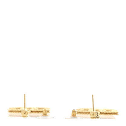 Chanel CC Drop Earrings Matte Gold 3 of 5