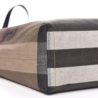 Burberry Coated Canvas Mega Check Medium Doodle Tote Black 6 of 9