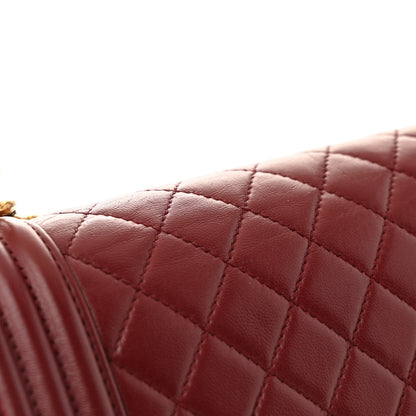 Chanel Lambskin Quilted Medium Boy Flap Dark Red 12 of 12