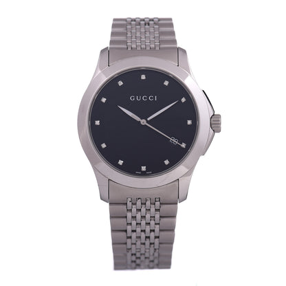 Gucci Stainless Steel Diamond 38mm G-Timeless Quartz Watch Black 1 of 5