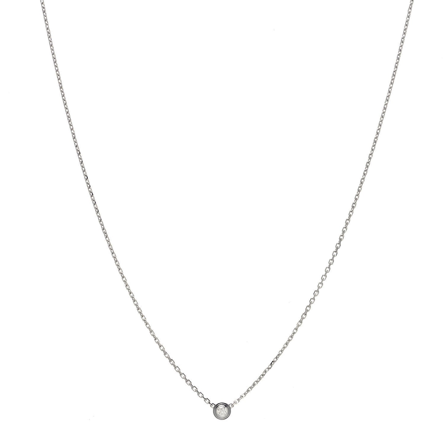 18K White Gold Diamond XS D'Amour Pendant Necklace