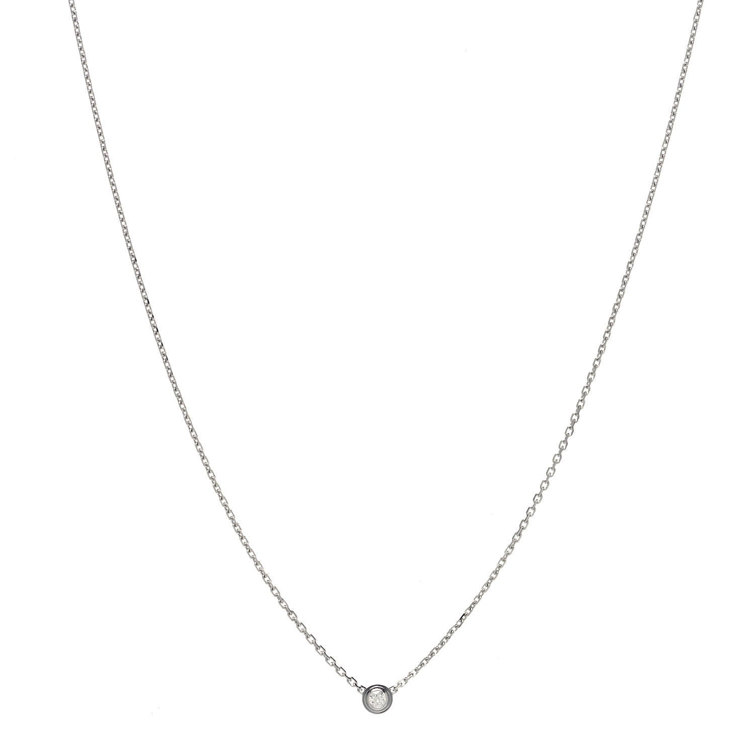 Cartier 18K White Gold Diamond XS D'Amour Pendant Necklace 1 of 6