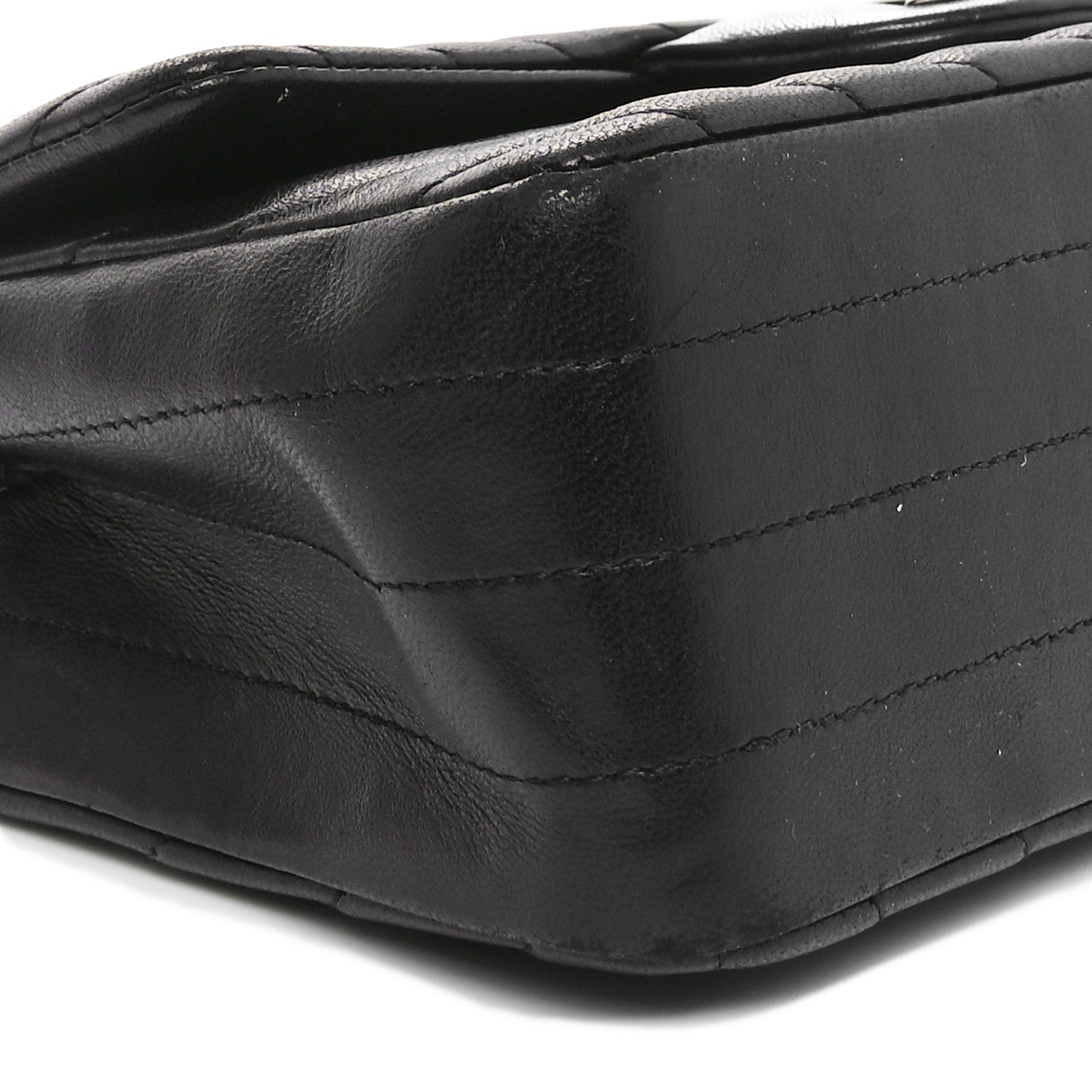 Chanel Lambskin Chevron Quilted Mini Rectangular Flap So Black 9 of 10