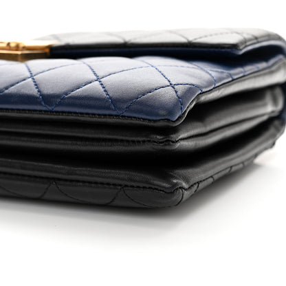 Chanel Lambskin Quilted Colorblock Pagoda Flap Black White Red Navy 10 of 15