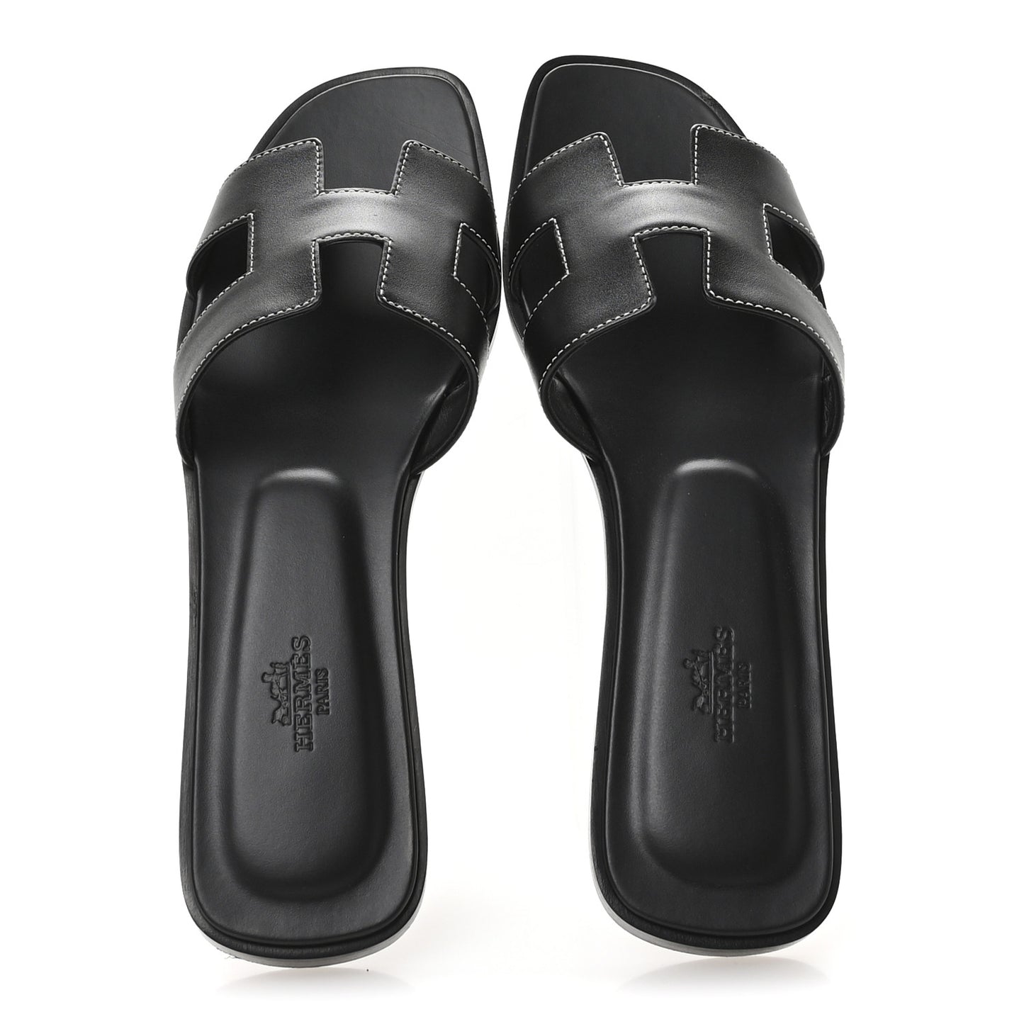 Box Calfskin Oran Sandals 40 Black