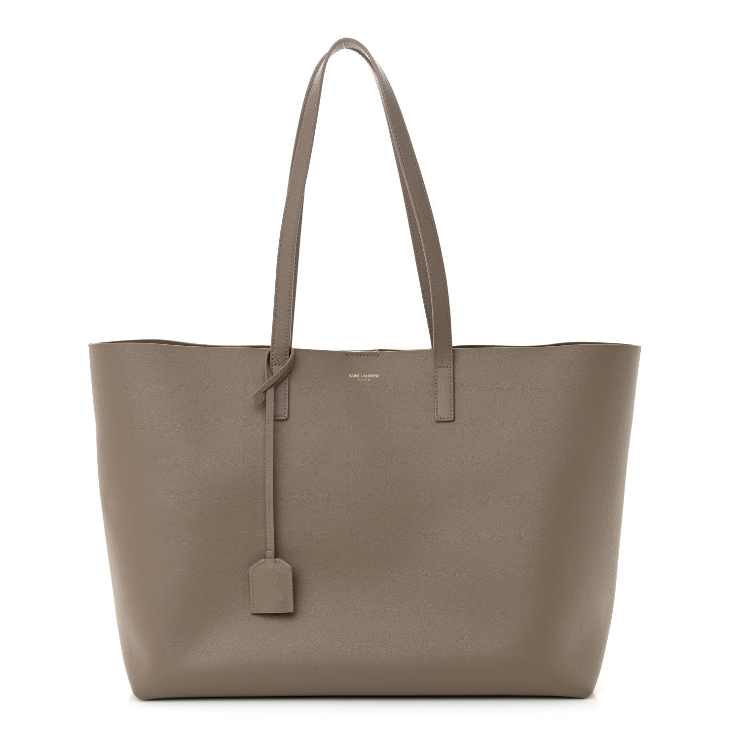 Saint Laurent Calfskin Large Shopping Tote Dark Beige 1 of 12