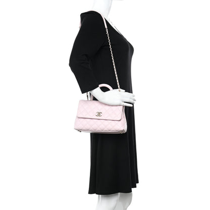 Chanel Caviar Quilted Mini Coco Handle Flap Light Pink 2 of 10
