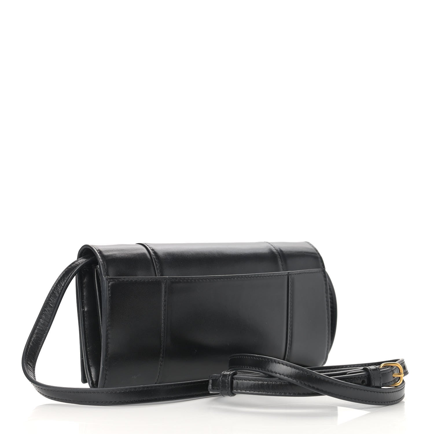 Balenciaga Smooth Calfskin Hourglass Continental Wallet On Strap Black 3 of 11