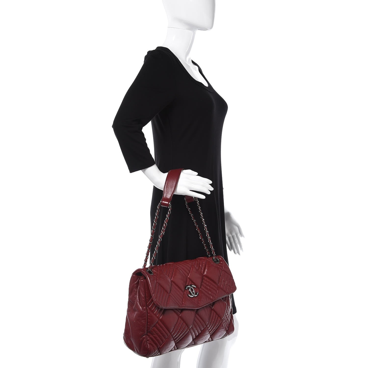 Chanel Calfskin Diagonal Quilted Flap Red 2 of 10