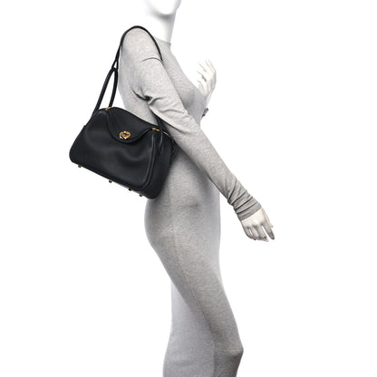 Hermes Taurillon Clemence Lindy 26 Black 2 of 11
