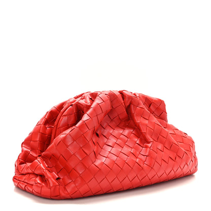 Bottega Veneta Nappa Maxi Intrecciato The Pouch Oversized Clutch Bright Red 3 of 8