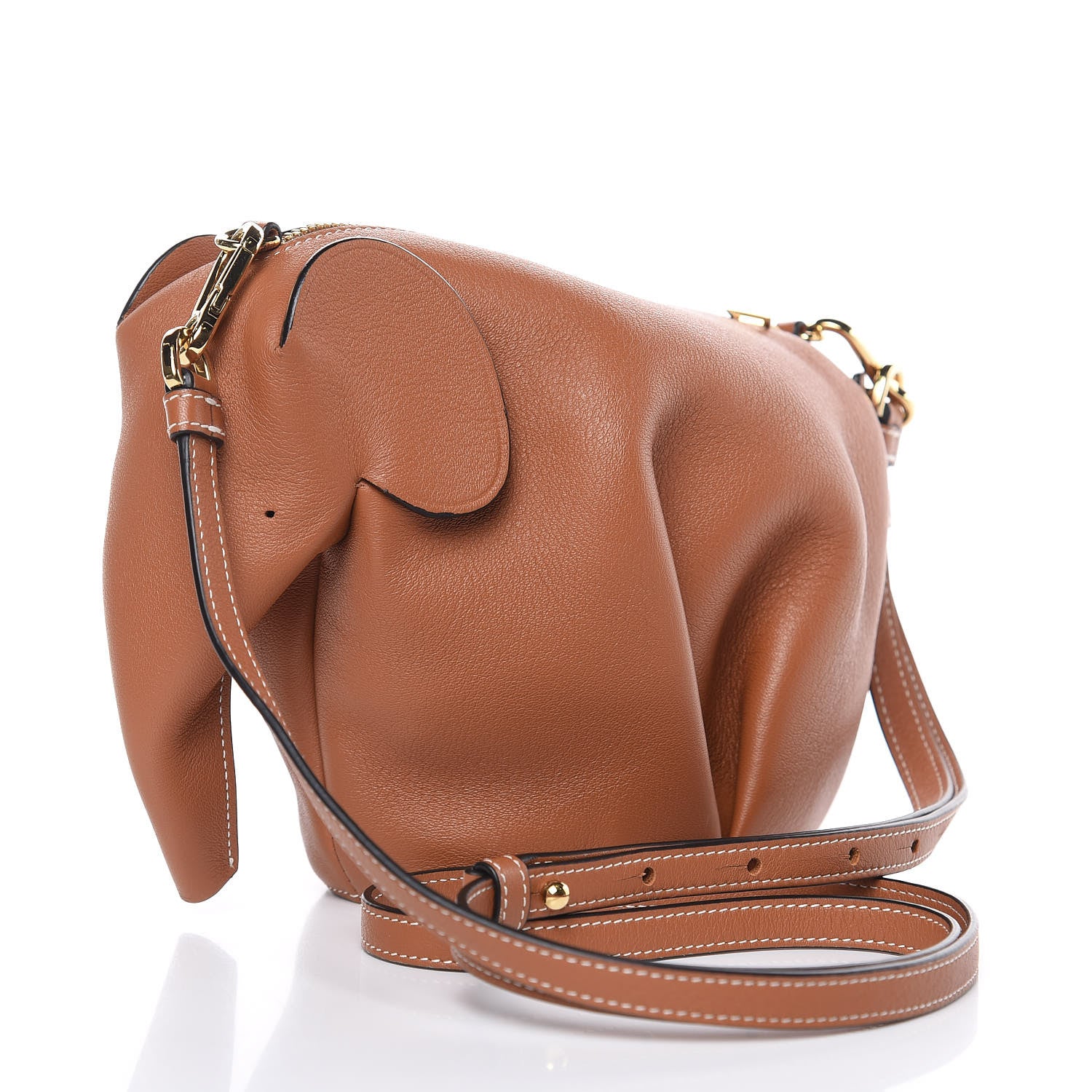 Loewe Calfskin Mini Elephant Crossbody Bag Tan 3 of 8