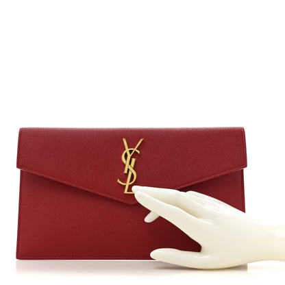 Saint Laurent Grain De Poudre Uptown Pouch Rouge Eros 2 of 9