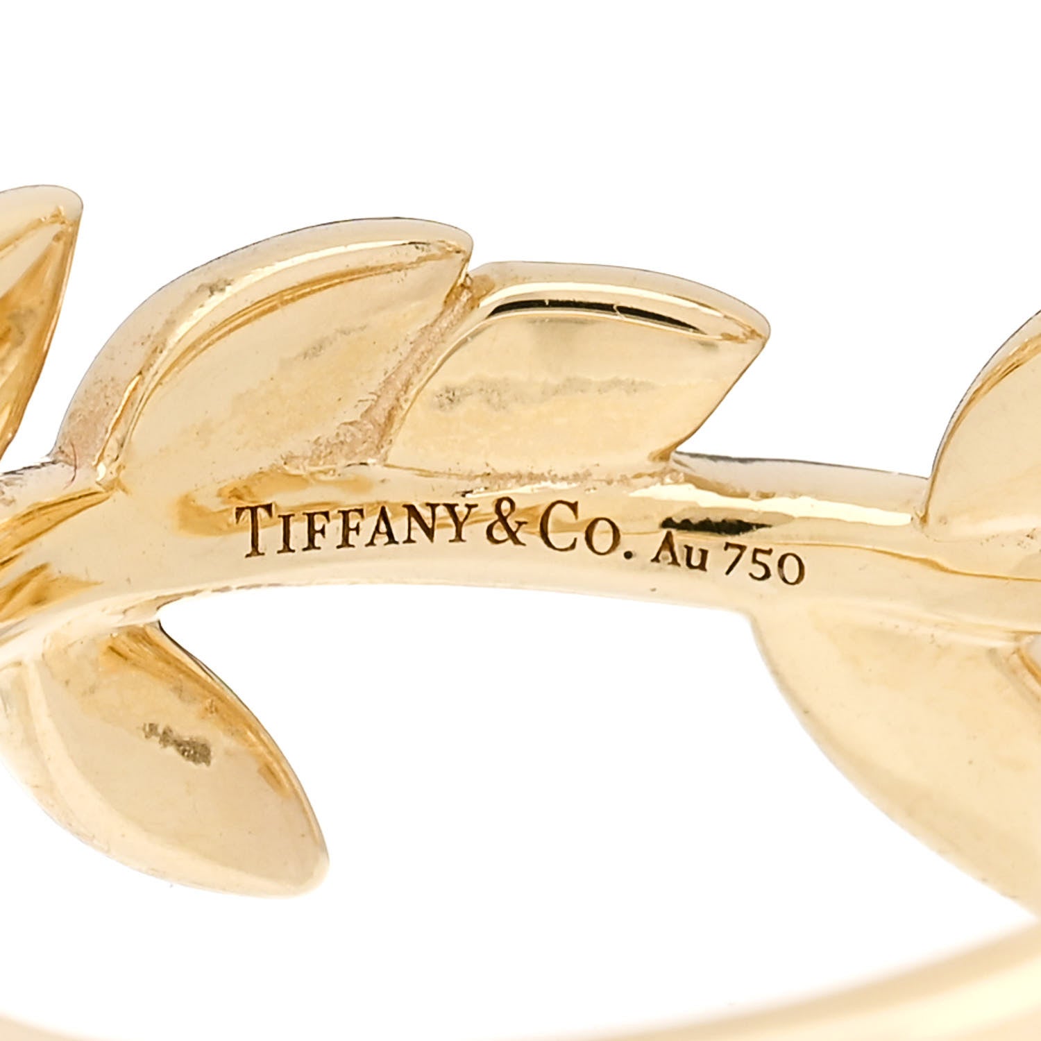 Tiffany 18K Yellow Gold Paloma Picasso Olive Leaf Bypass Ring 56 7.5 4 of 5