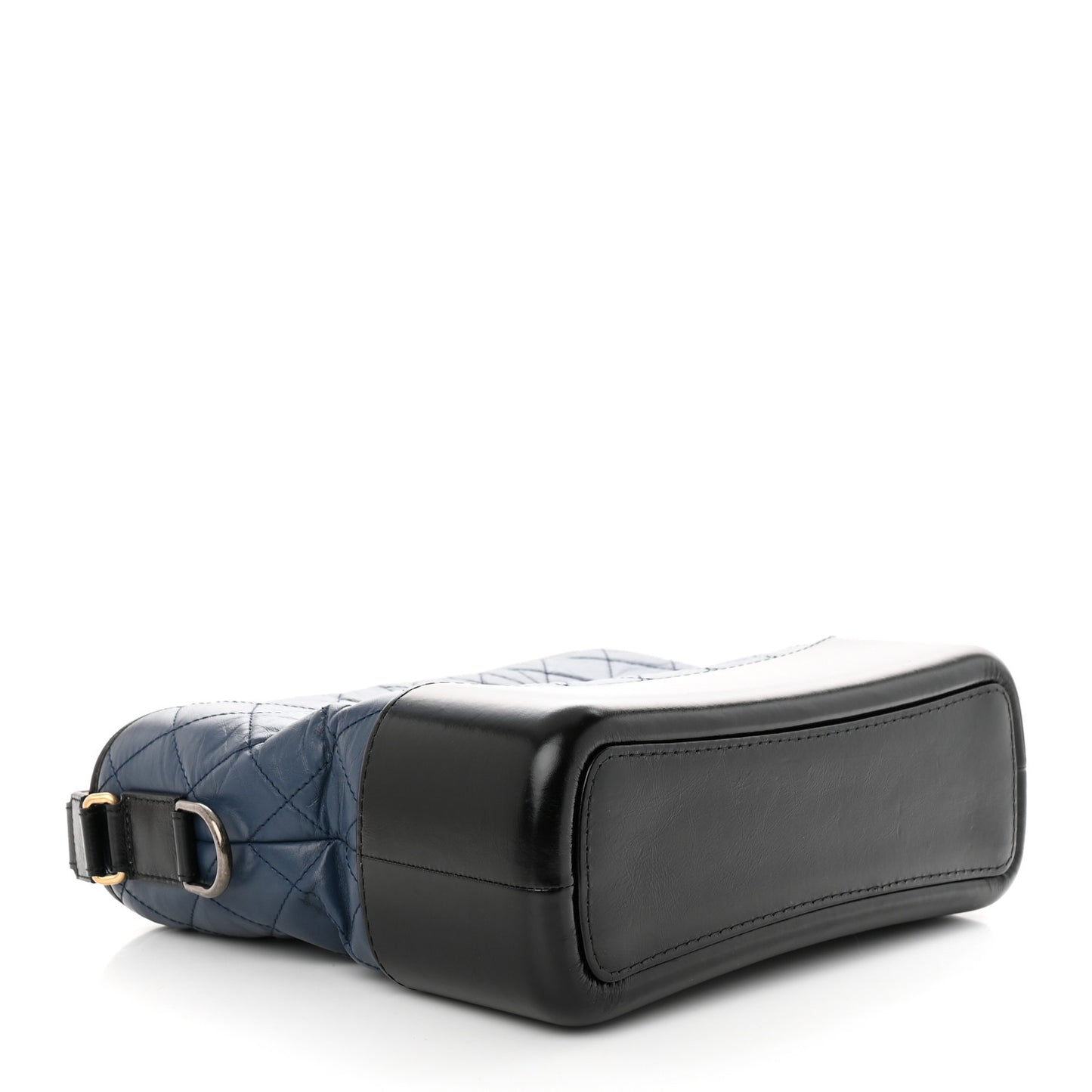 Aged Calfskin Quilted Medium Gabrielle Hobo Navy Black