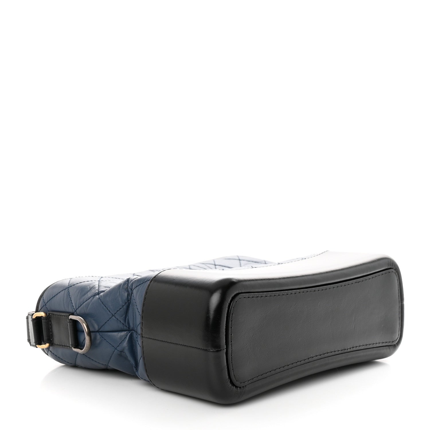 Chanel Aged Calfskin Quilted Medium Gabrielle Hobo Navy Black 4 of 12