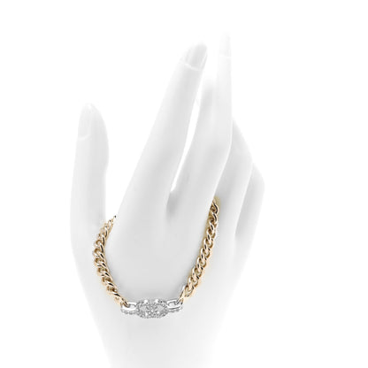Chanel Crystal Chain CC Link Bracelet Gold Silver 2 of 5