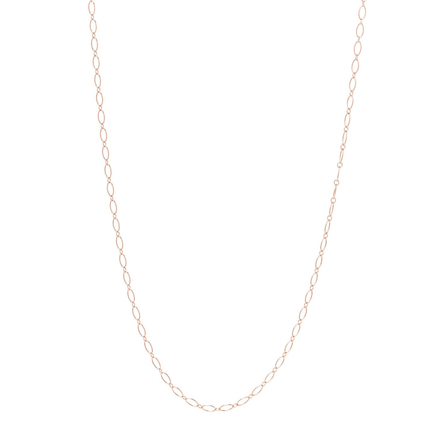 18K Rose Gold Oval Link Chain 18"