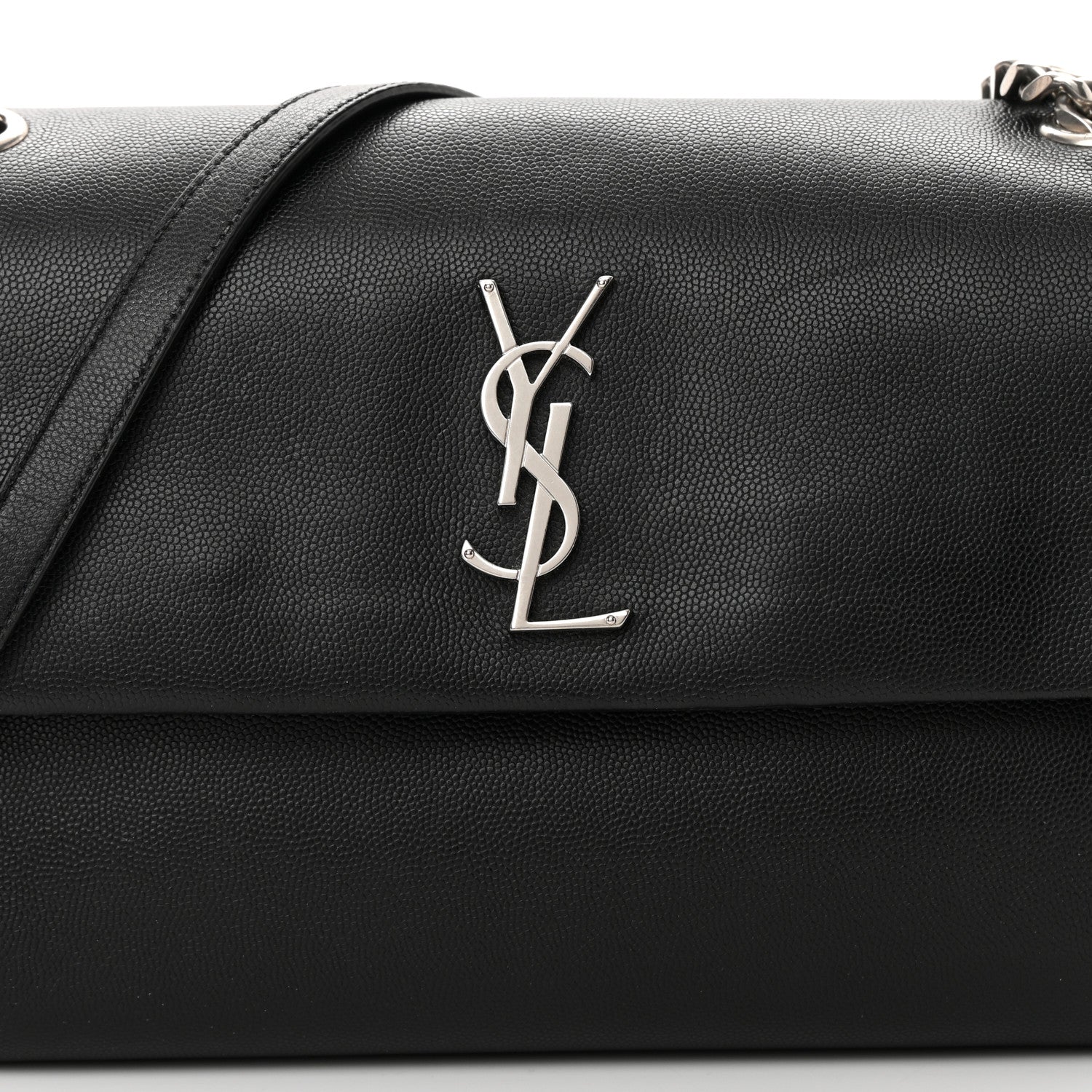 Saint Laurent Grain De Poudre Medium West Hollywood Monogram Fold-Over Black 8 of 12