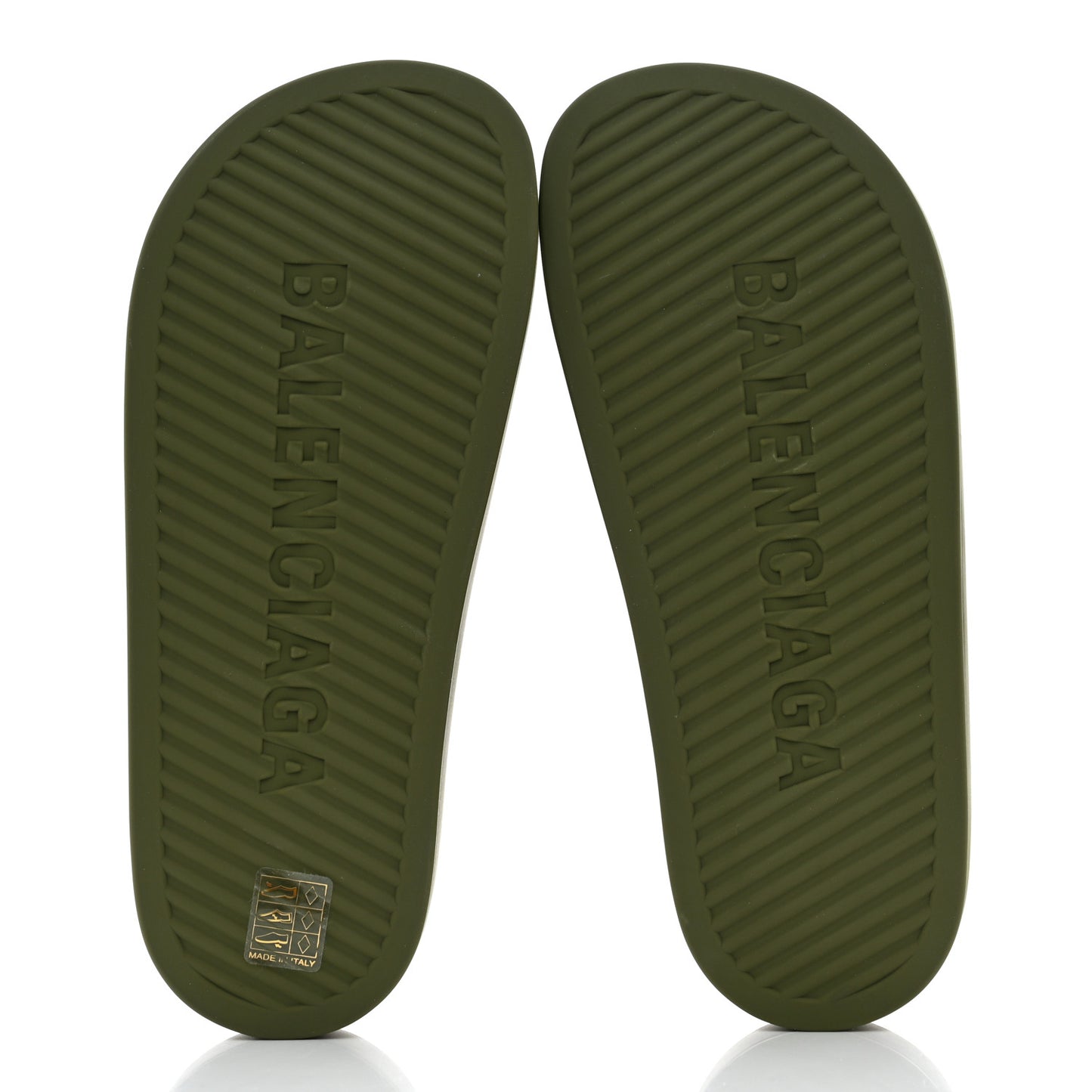 Rubber Womens Chunky Slide Sandals 38 Kaki