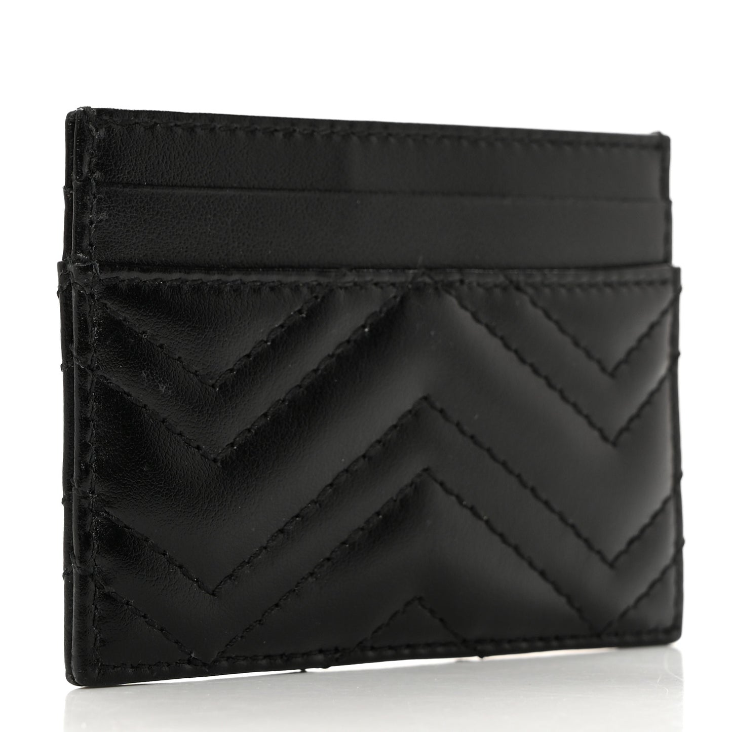 Calfskin Matelasse GG Marmont Card Holder Black