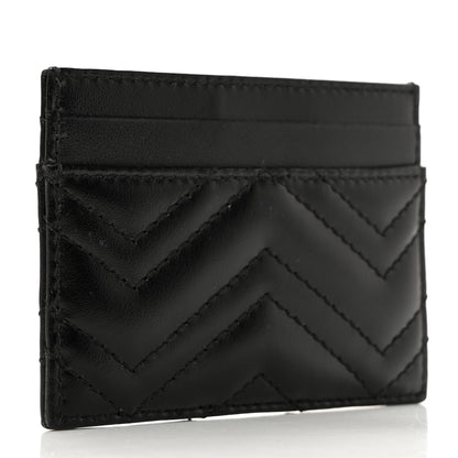 Gucci Calfskin Matelasse GG Marmont Card Holder Black 3 of 6