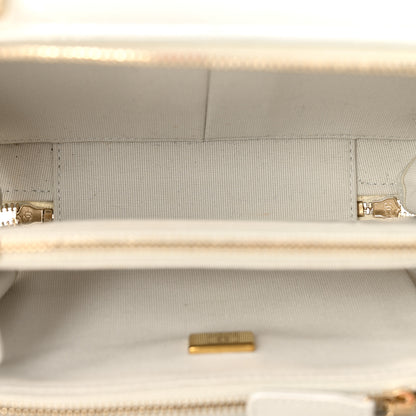 Chanel Metallic Lambskin Quilted Top Handle Vanity Case Silver 6 of 13