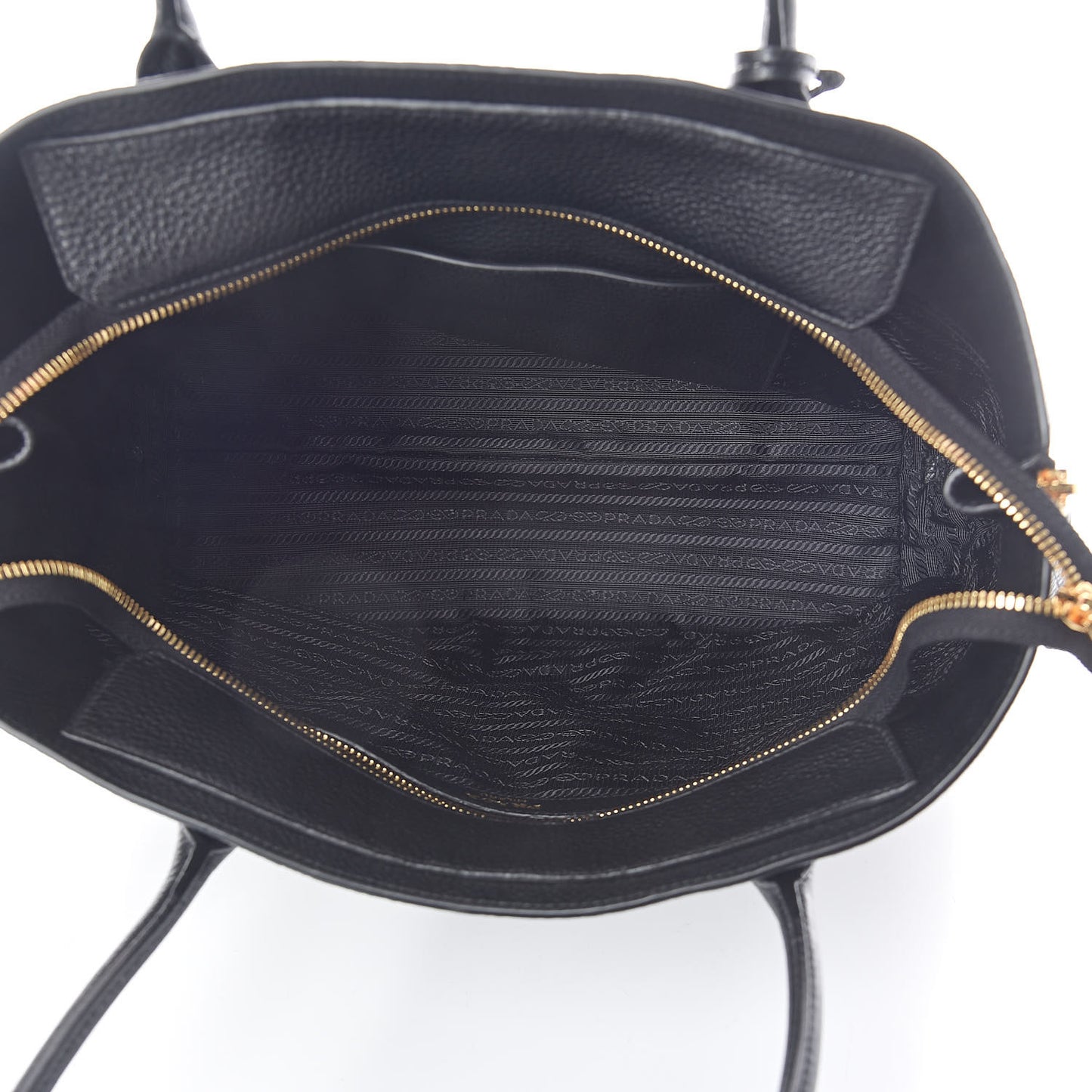Vitello Daino Side Zip Tote Black