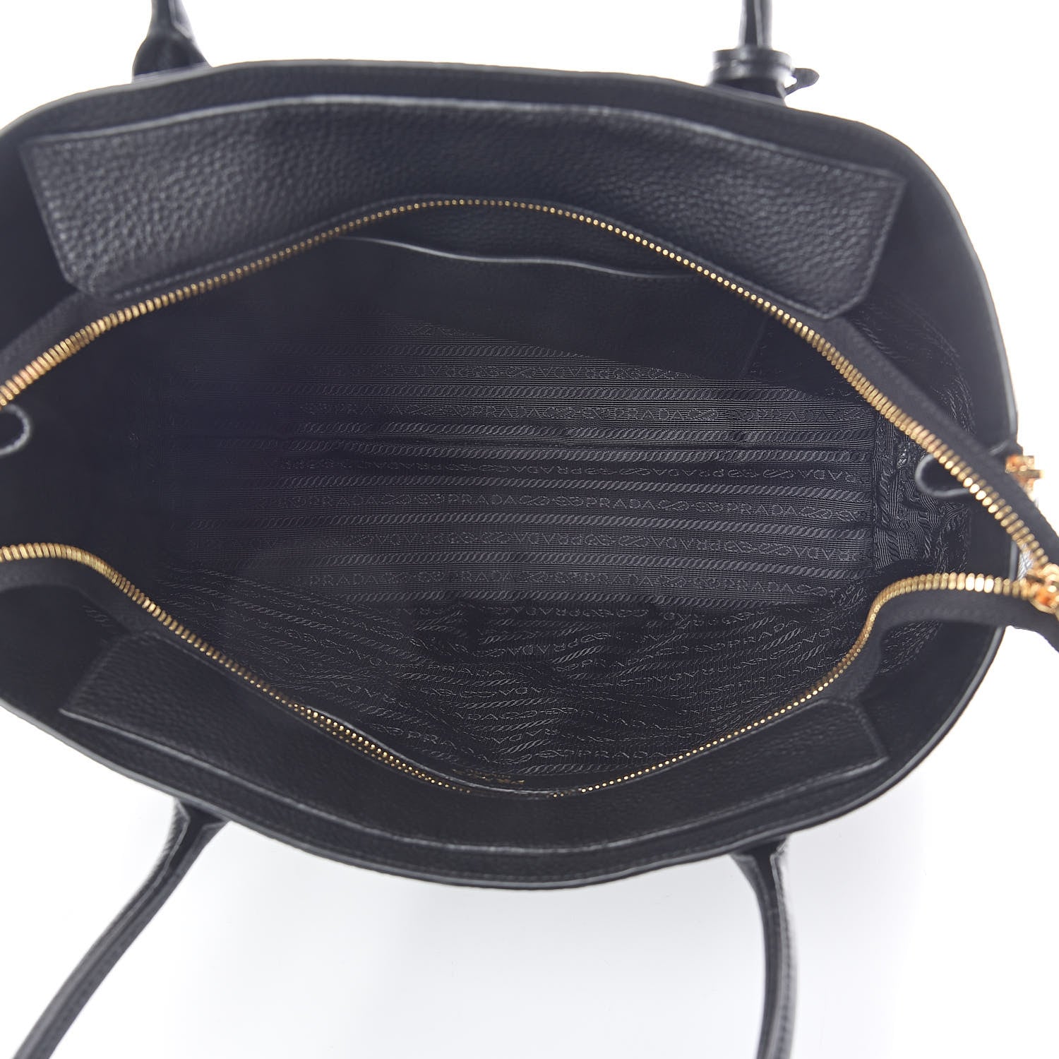 Prada Vitello Daino Side Zip Tote Black 5 of 14