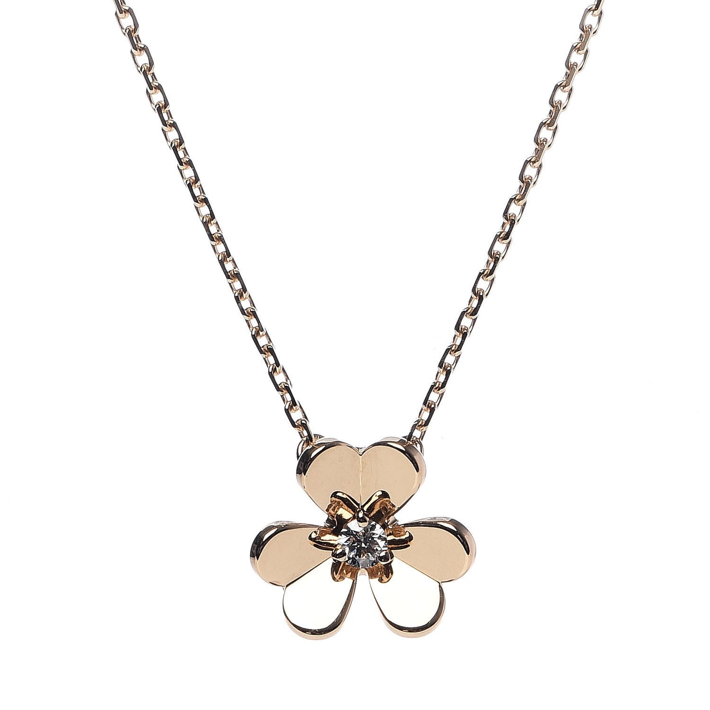 18K Yellow Gold Diamond Mini Frivole Pendant Necklace