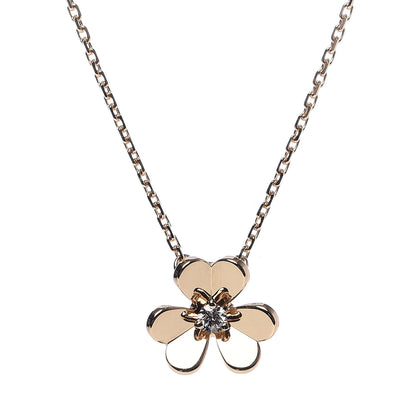 Van Cleef & Arpels 18K Yellow Gold Diamond Mini Frivole Pendant Necklace 4 of 9