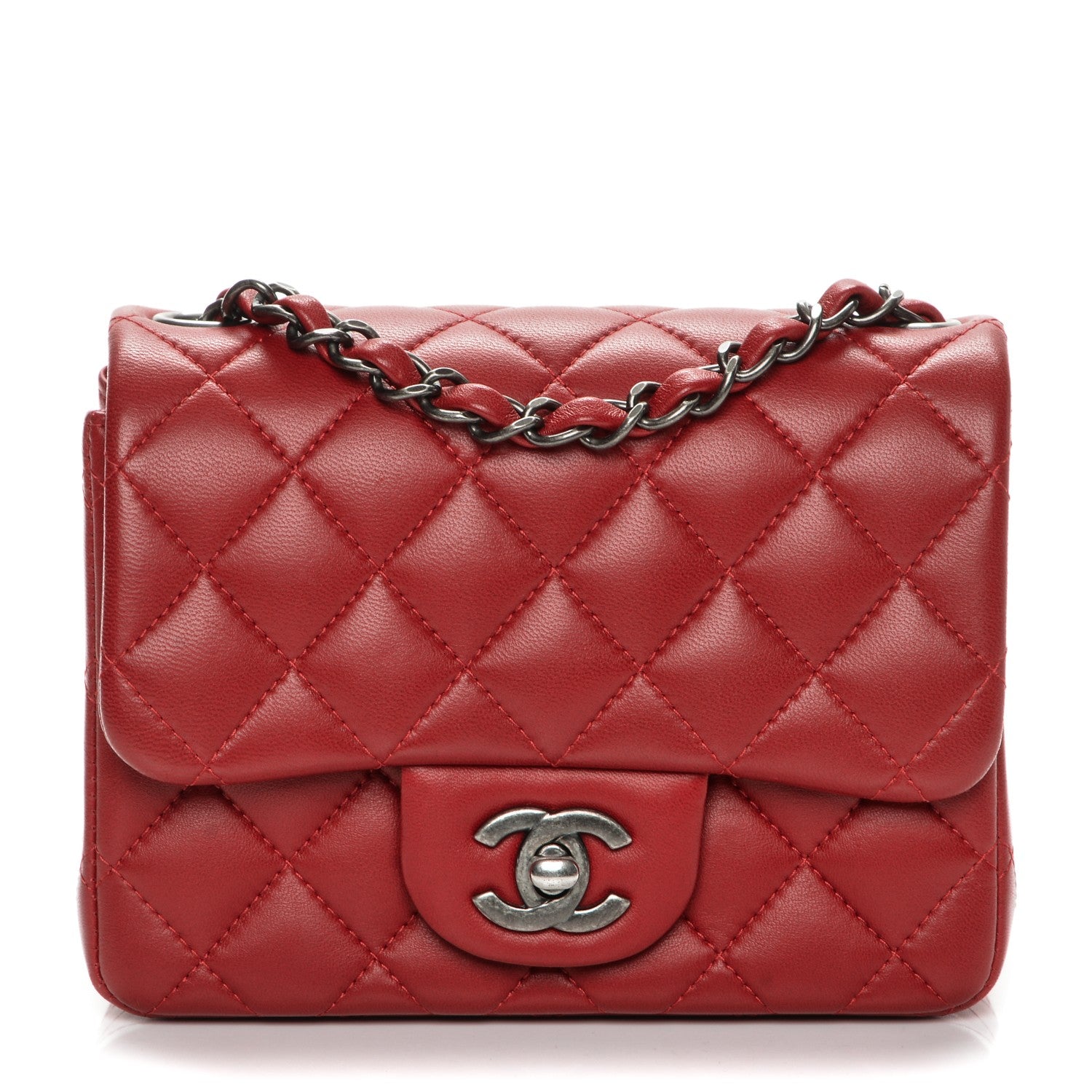 Chanel Lambskin Quilted Mini Square Flap Red 1 of 7
