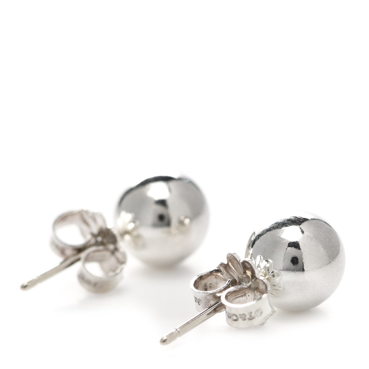 Tiffany Sterling Silver 8mm HardWear Ball Earrings 3 of 4