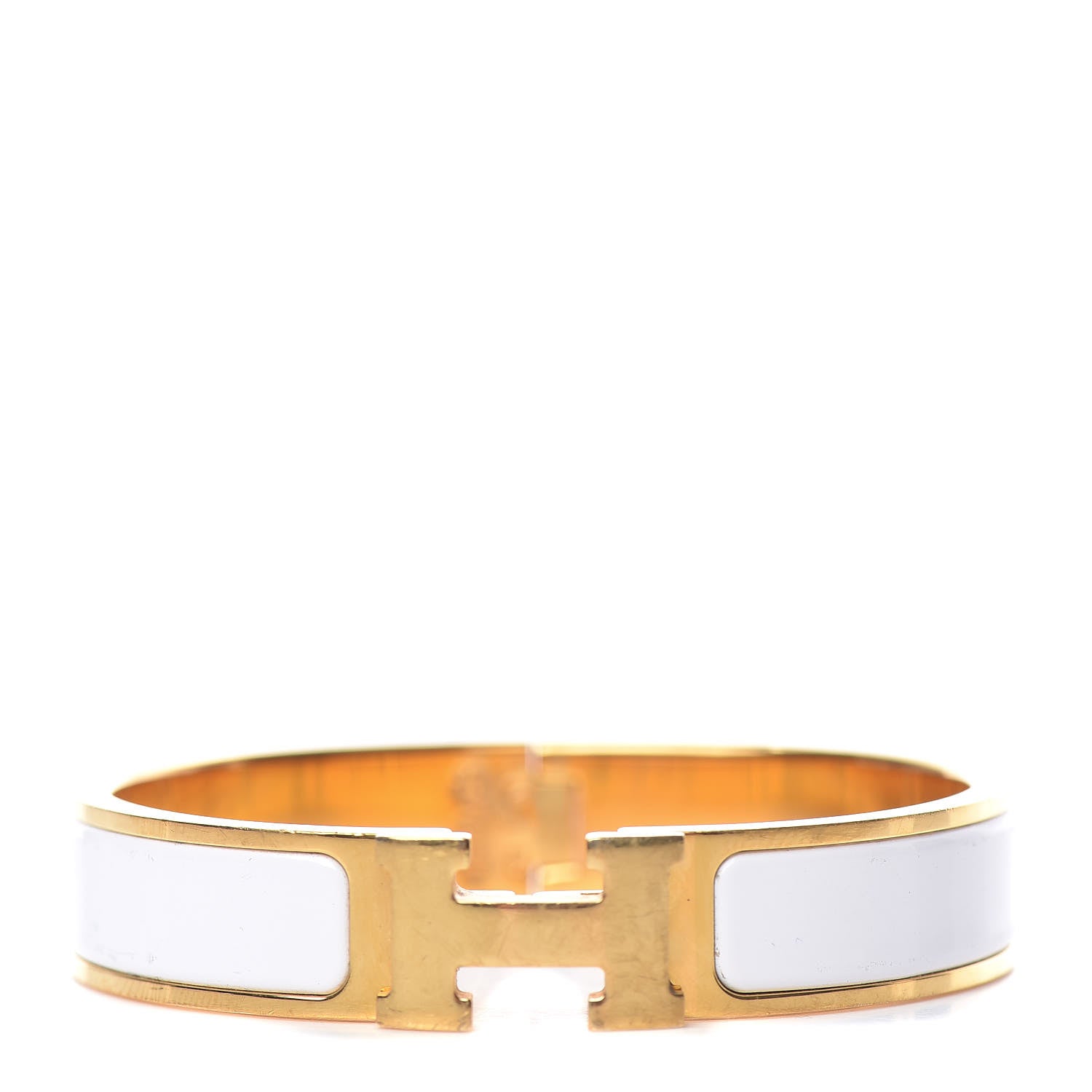 Hermes Enamel Narrow Clic Clac H Bracelet PM White 1 of 6