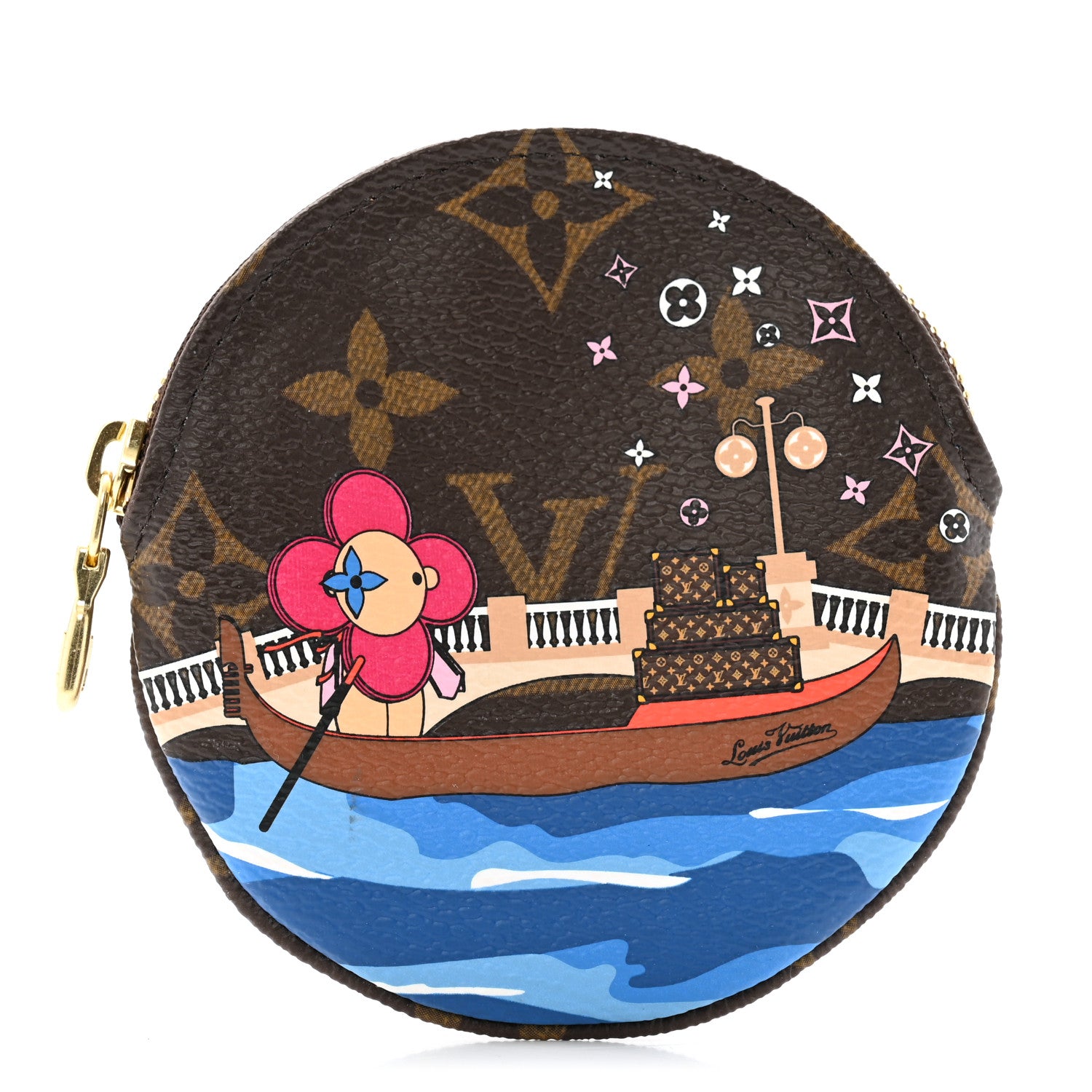 Louis Vuitton Monogram 2019 Christmas Animation Round Coin Purse Blue 1 of 7