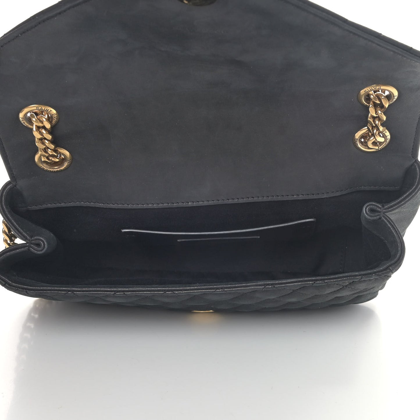 Calfskin Tri-Quilt Monogram Medium College Bag Black
