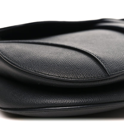 Christian Dior Grained Calfskin Saddle Bag Black 9 of 11