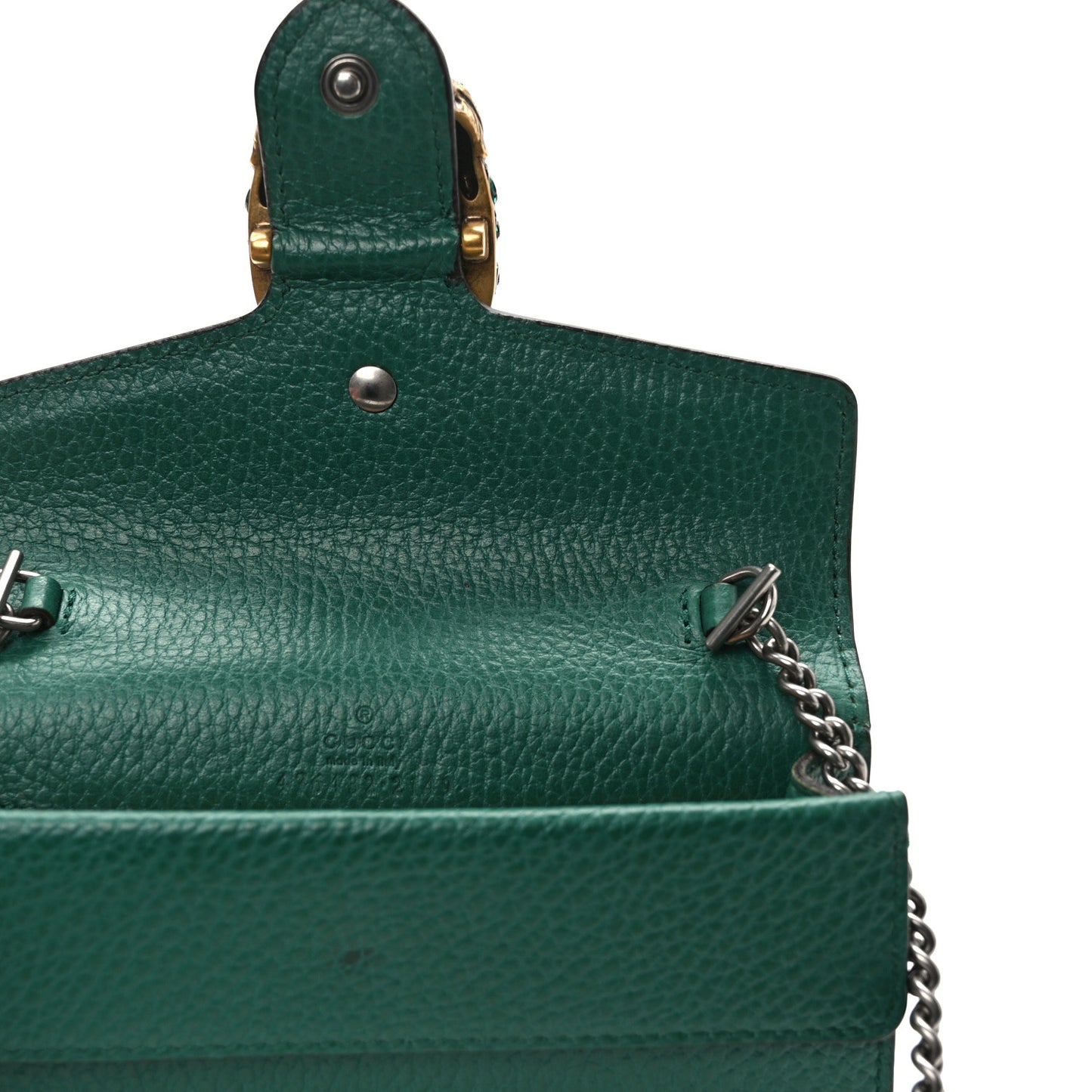 Dollar Calfskin Crystal Super Mini Dionysus Shoulder Bag Emerald