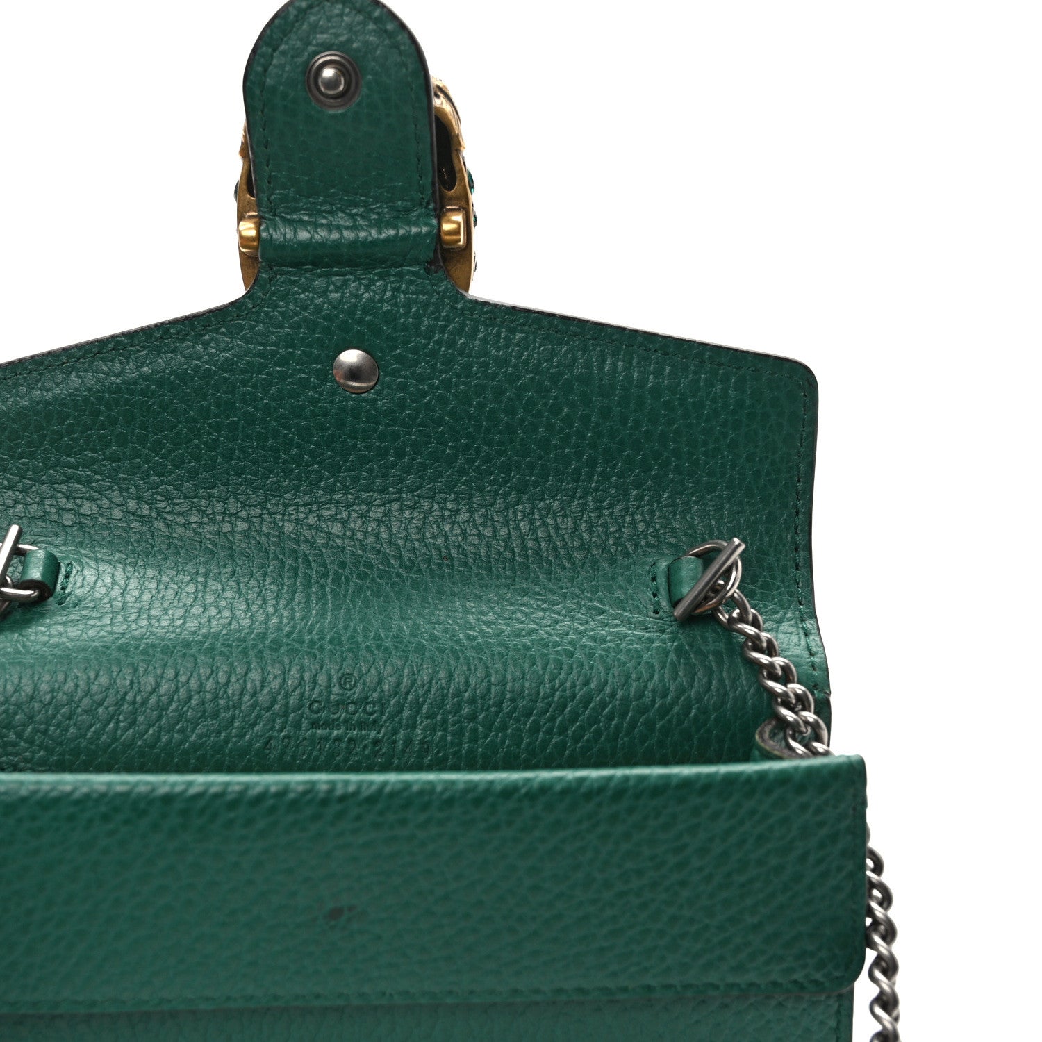 Gucci Dollar Calfskin Crystal Super Mini Dionysus Shoulder Bag Emerald 11 of 11