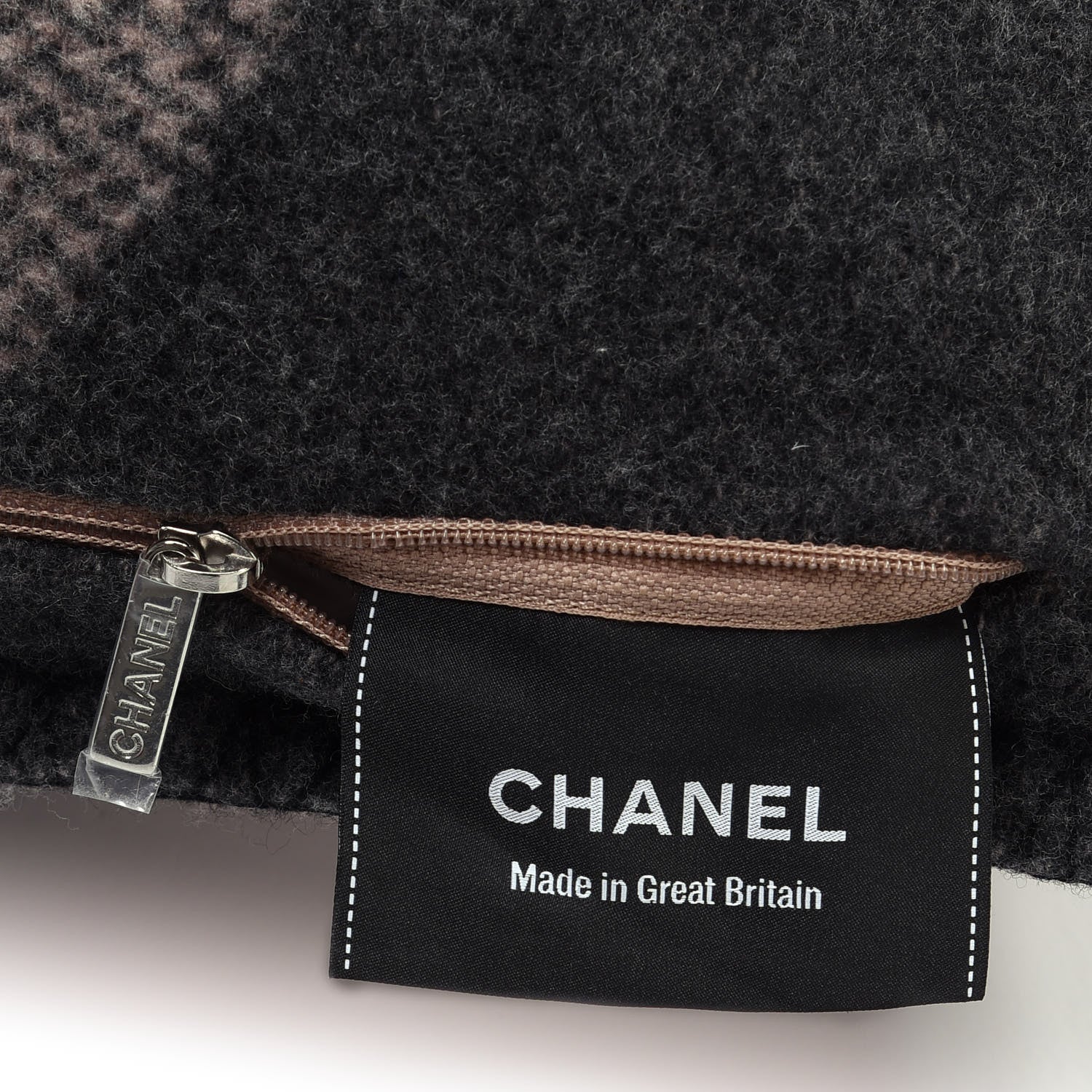 Chanel Merino Wool Cashmere CC Pillow Black Pink 3 of 3