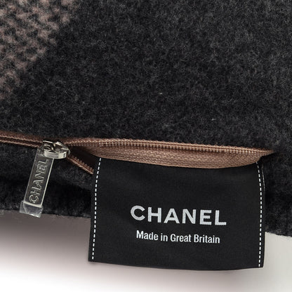Chanel Merino Wool Cashmere CC Pillow Black Pink 3 of 3