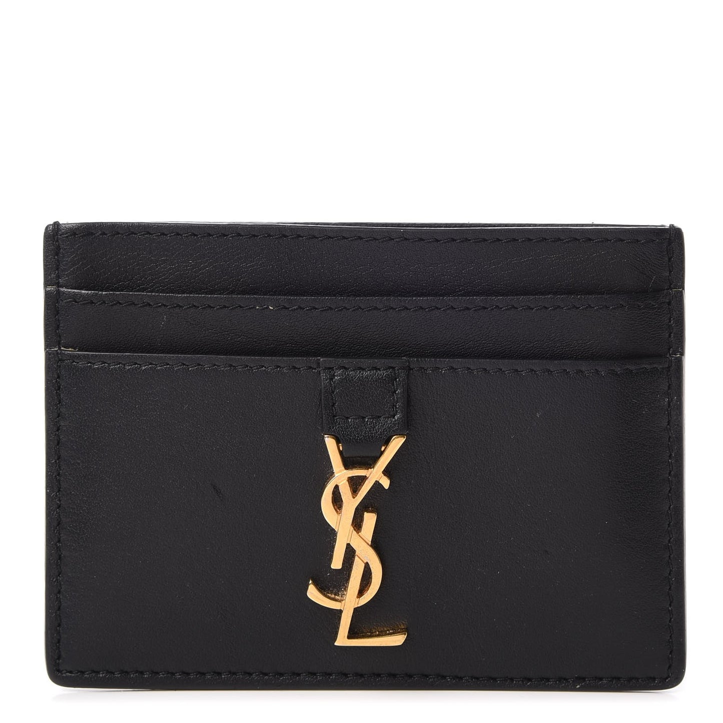 Calfskin Monogram Card Case Black
