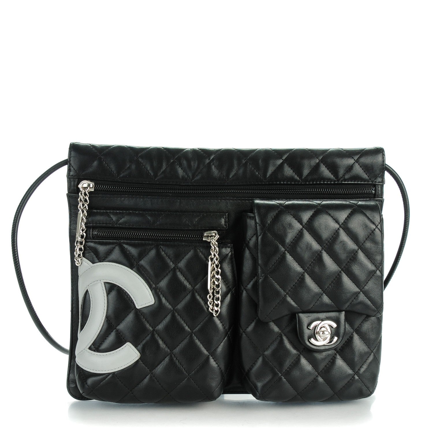 Chanel Calfskin Quilted Cambon Multipocket Shoulder Bag Black 1 of 8