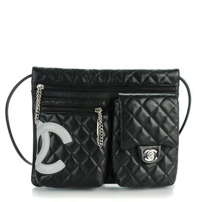 Chanel Calfskin Quilted Cambon Multipocket Shoulder Bag Black 1 of 8