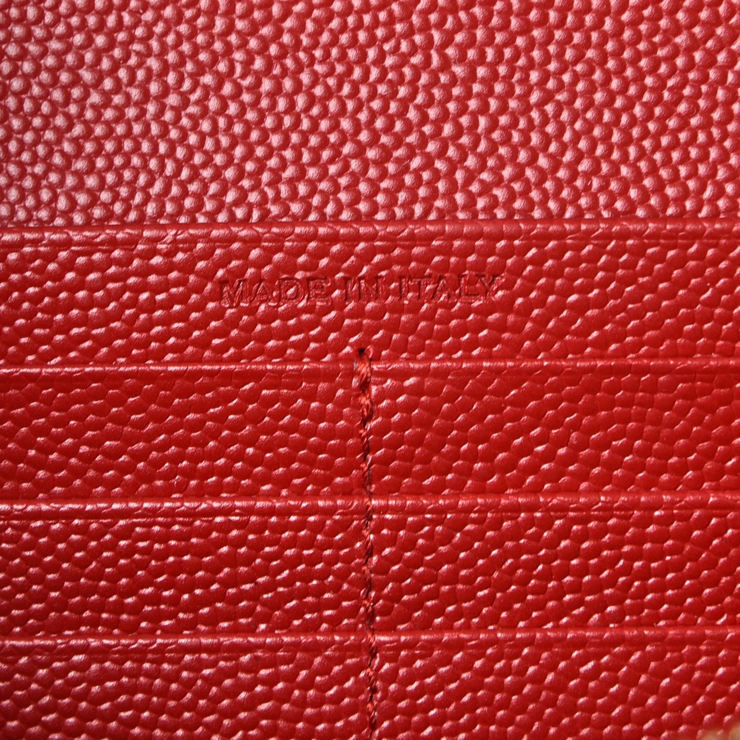 Grain De Poudre Matelasse Chevron Monogram Flap Wallet Red