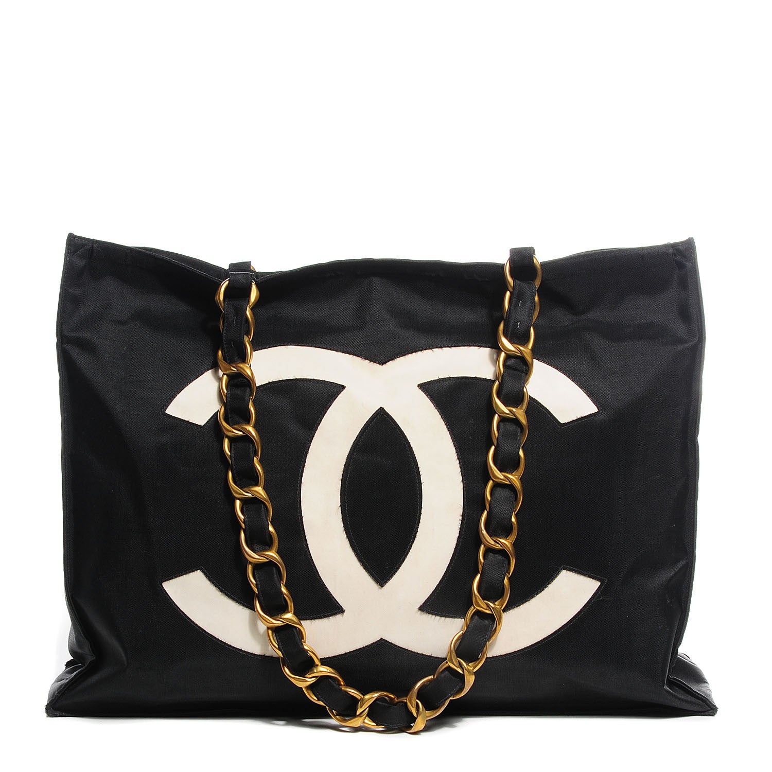 Chanel Canvas Chain Jumbo CC Tote Black 1 of 9
