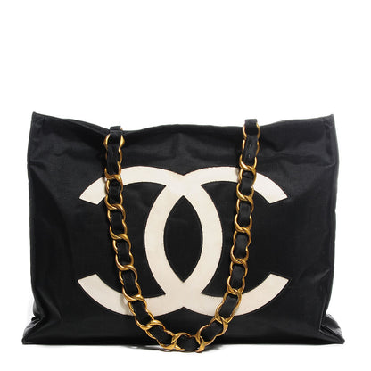 Chanel Canvas Chain Jumbo CC Tote Black 1 of 9